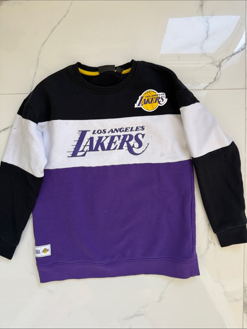 Kids NBA Los Angeles Lakers Colorblock Crewneck Sweatshirt - Size 11/12